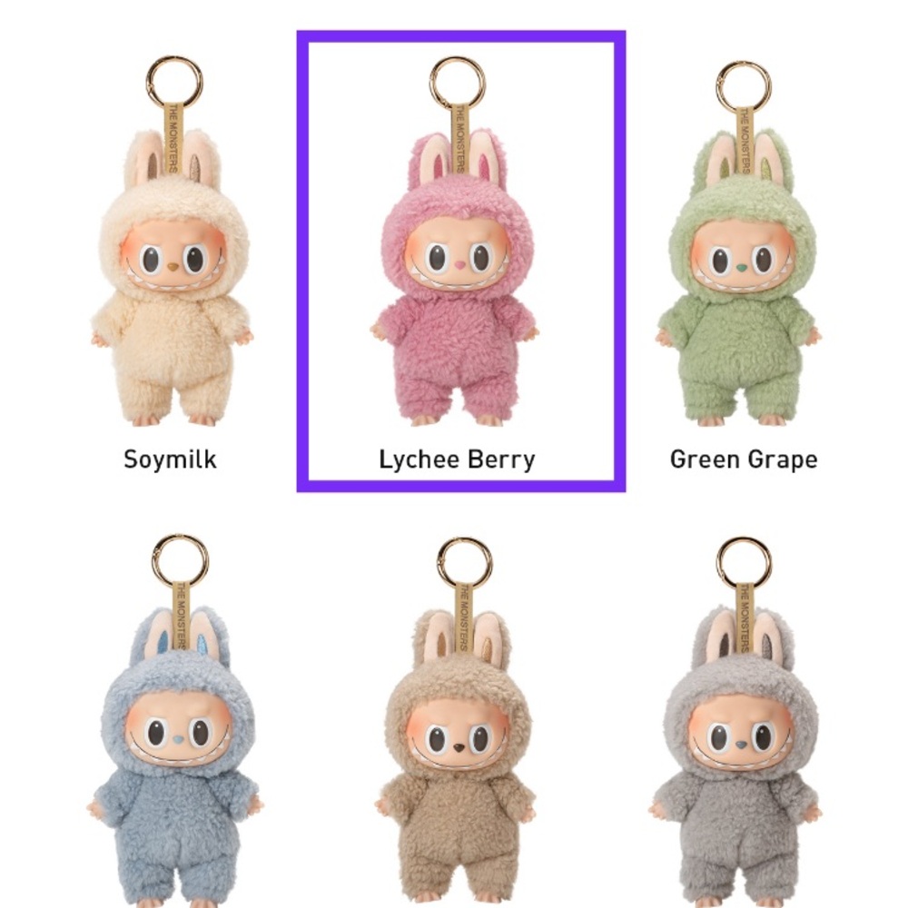 POP MART The Monsters - Exciting Macaron Labubu Plush Pendant - LYCHEE BERRY
